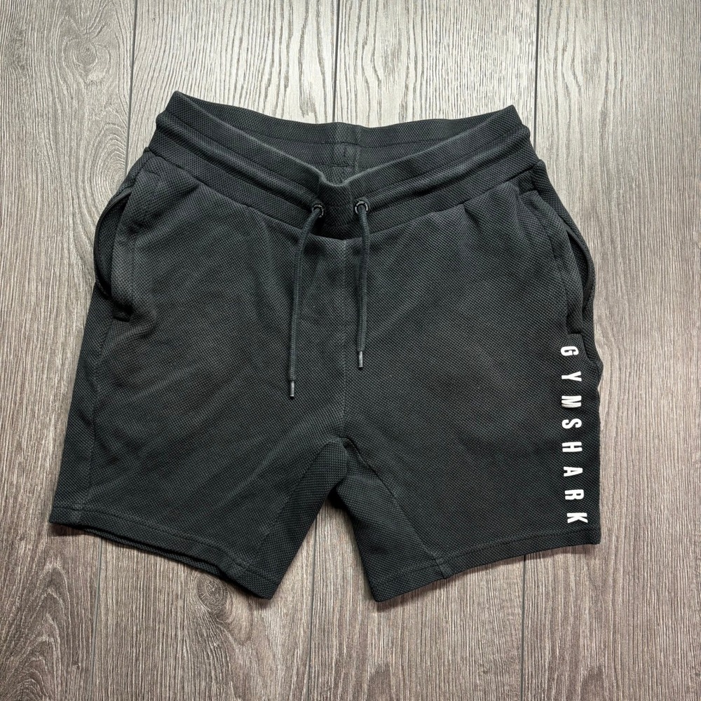 Gymshark Mens Small 5in Black Textured Honeycomb Knit Athletic Training Shorts